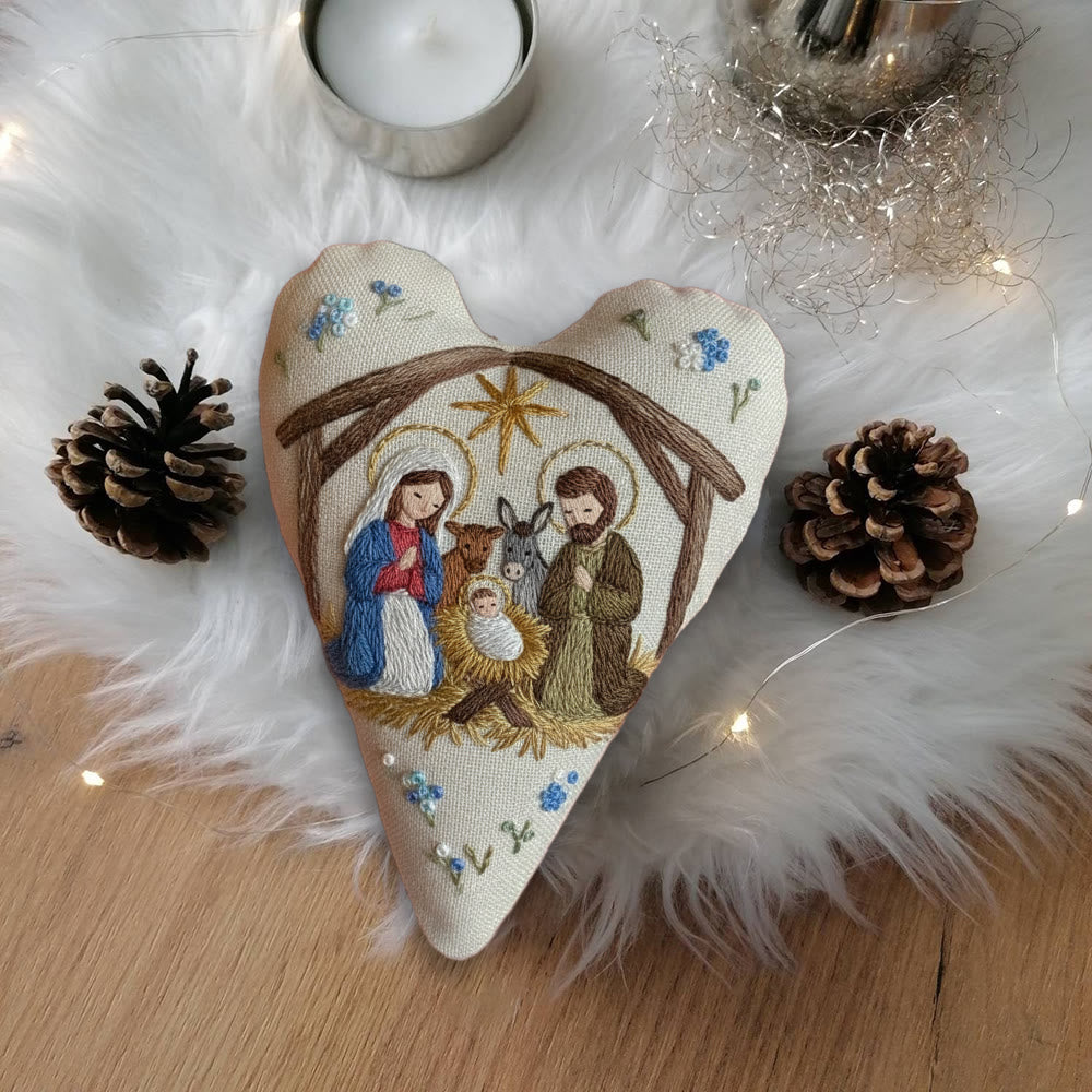 Rubbyoo Heart Embroidery Kit - Nativity Scene | Christmas Decoration | Meaningful Gift For Religious Enthusiasts - image 2