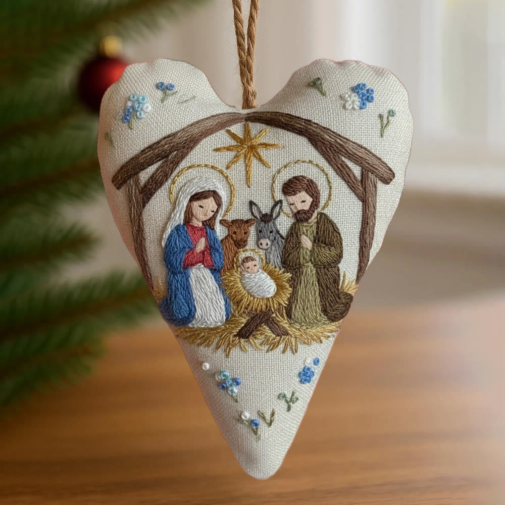Rubbyoo Heart Embroidery Kit - Nativity Scene | Christmas Decoration | Meaningful Gift For Religious Enthusiasts - image 1