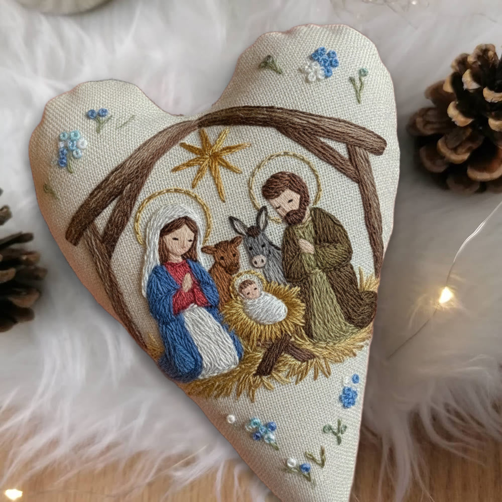 Rubbyoo Heart Embroidery Kit - Nativity Scene | Christmas Decoration | Meaningful Gift For Religious Enthusiasts - image 4