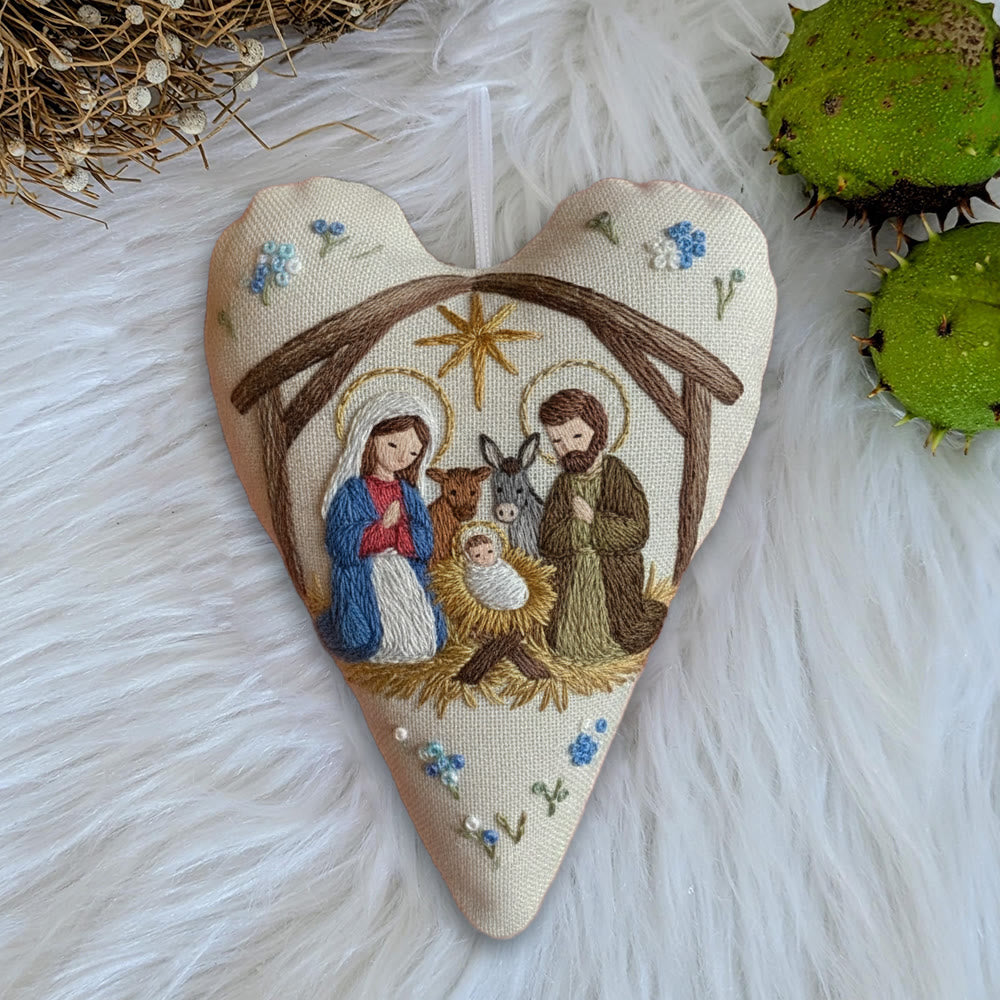 Rubbyoo Heart Embroidery Kit - Nativity Scene | Christmas Decoration | Meaningful Gift For Religious Enthusiasts - image 6
