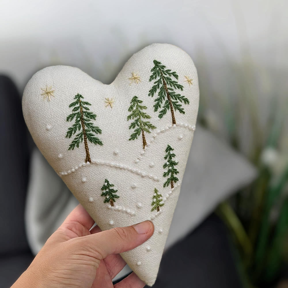 Rubbyoo Heart Embroidery Kit - Snowy Pine Forest | Winter Home Decor | Charming Gift For Nature Lovers - image 8