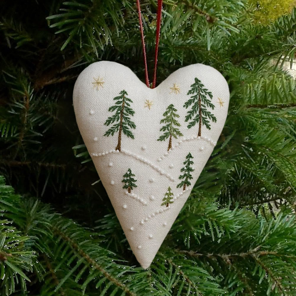 Rubbyoo Heart Embroidery Kit - Snowy Pine Forest | Winter Home Decor | Charming Gift For Nature Lovers - image 0