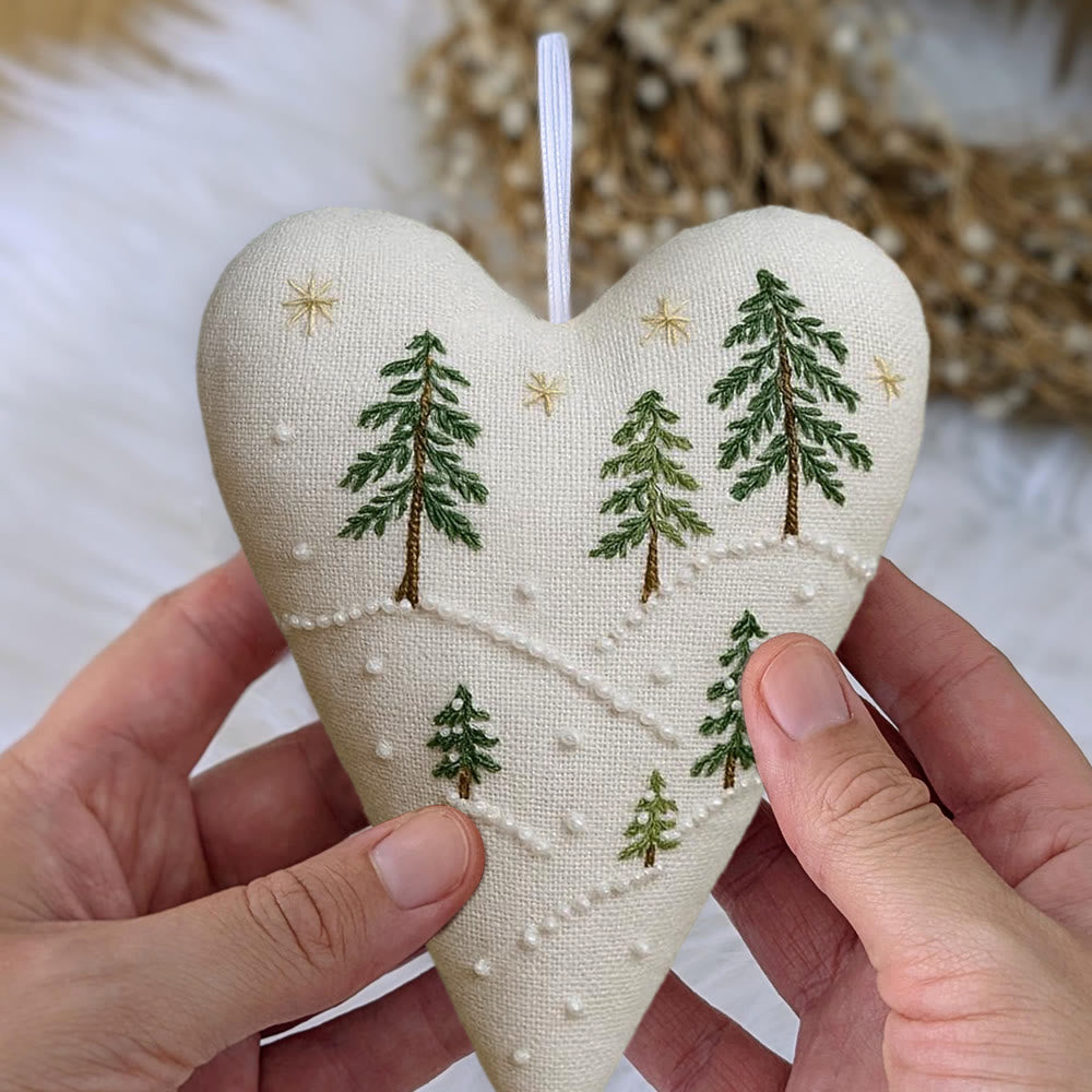 Rubbyoo Heart Embroidery Kit - Snowy Pine Forest | Winter Home Decor | Charming Gift For Nature Lovers - image 9