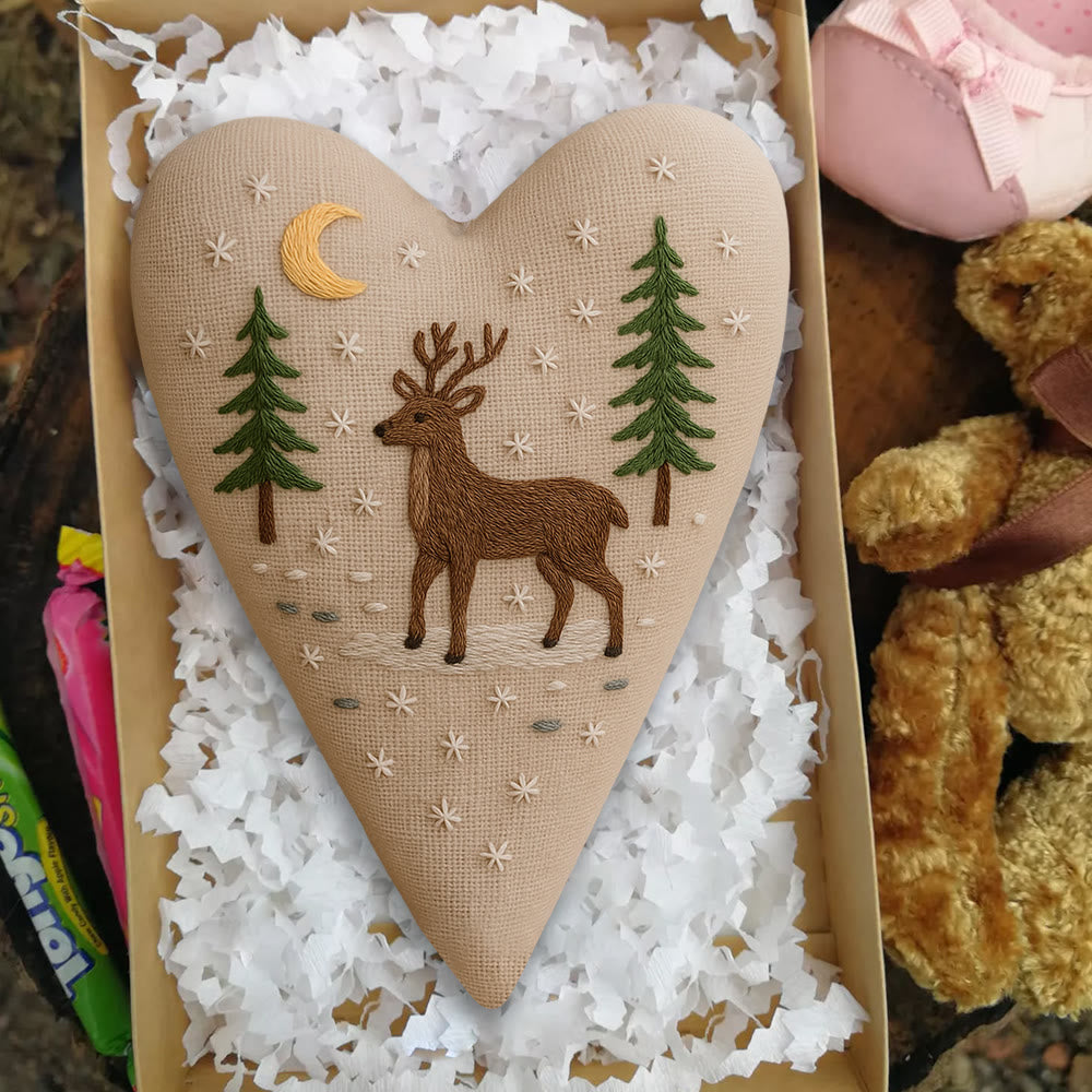 Rubbyoo Heart Embroidery Kit - Moonlit Deer | Winter Home Decor | Gift For Outdoor Enthusiasts - image 3