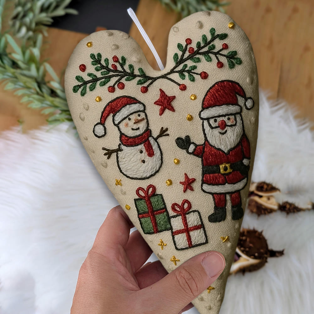 Rubbyoo Heart Embroidery Kit - Santa Snowman Christmas Scene | Festive Diy Decor | Creative Project Of Craft - image 7