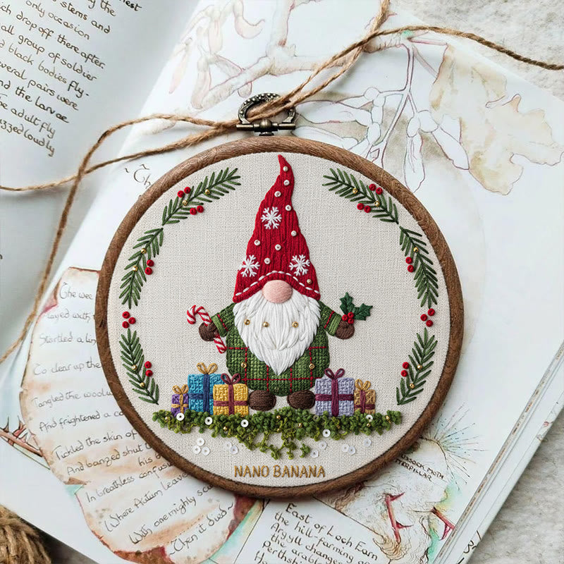 Rubbyoo Embroidery Kit - Christmas Gnome With Gifts | Christmas Celebration Craft | Diy Needle Art - image 8