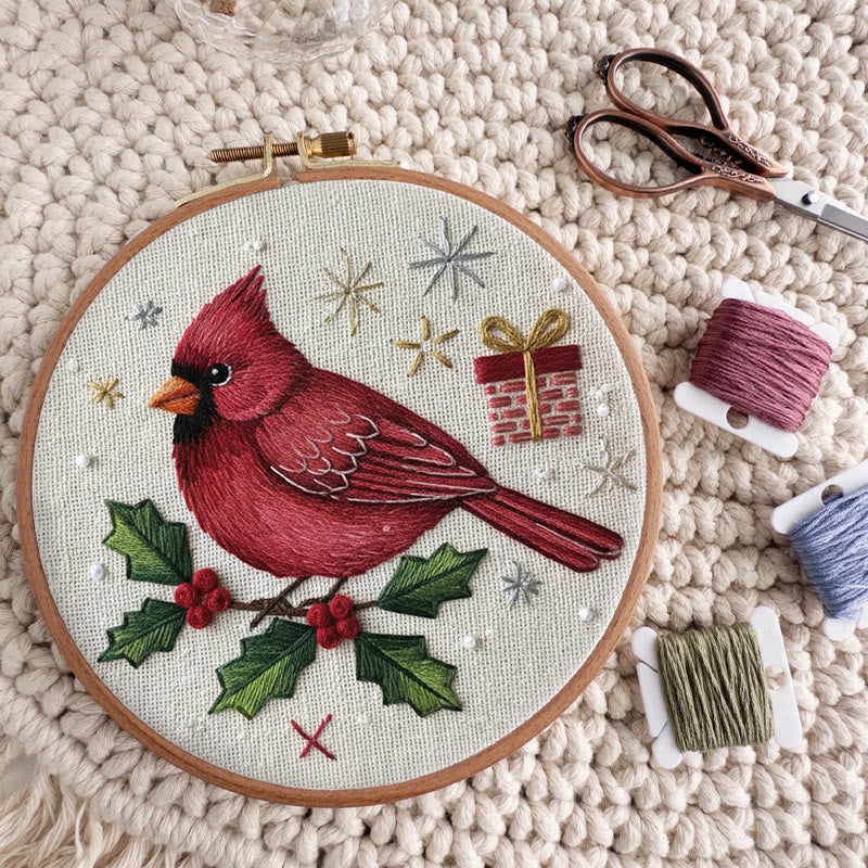 Rubbyoo Embroidery Kit - Holiday Cardinal | Perfect For Christmas Decor | Handmade Gift For Friends - image 8