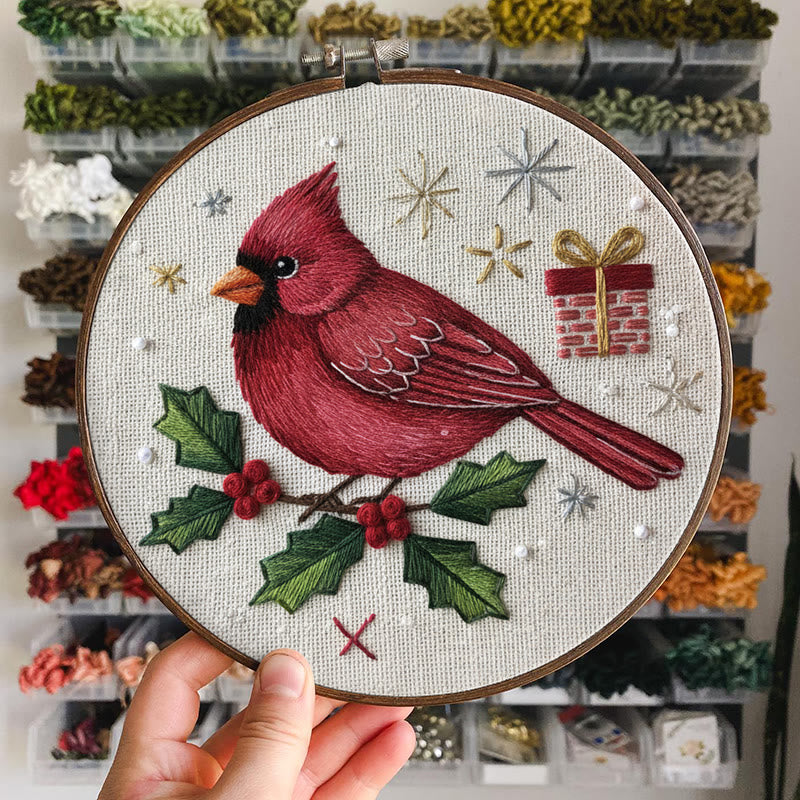 Rubbyoo Embroidery Kit - Holiday Cardinal | Perfect For Christmas Decor | Handmade Gift For Friends - image 7