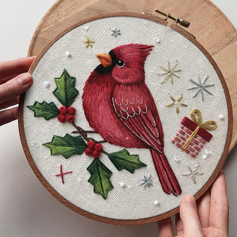 Rubbyoo Embroidery Kit - Holiday Cardinal | Perfect For Christmas Decor | Handmade Gift For Friends - image 5