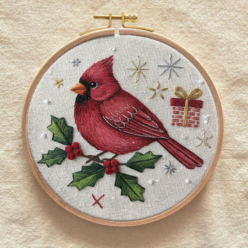 Rubbyoo Embroidery Kit - Holiday Cardinal | Perfect For Christmas Decor | Handmade Gift For Friends - image 6