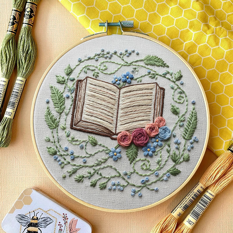 Rubbyoo Embroidery Kit - Blooming Book | Diy Hoop Art | Creative Home Ornament - image 2