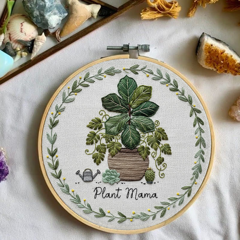 Rubbyoo Embroidery Kit - House Plant | Nice For Wall Decor | Diy Needle Craft  - image 2