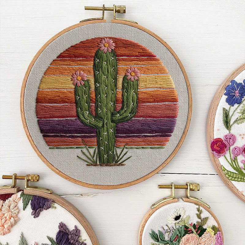 Rubbyoo Embroidery Kit - Charming Cactus | Unique Home Decor | Perfect Housewarming Gift - image 3