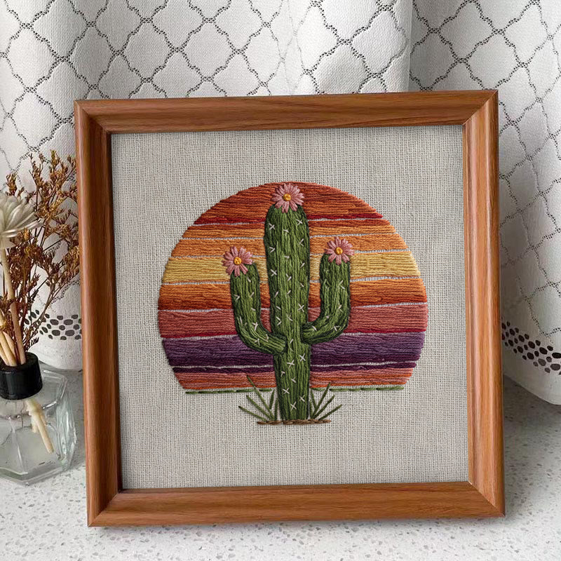 Rubbyoo Embroidery Kit - Charming Cactus | Unique Home Decor | Perfect Housewarming Gift - Embroidery Kit Plus An Extra Frame - image 9