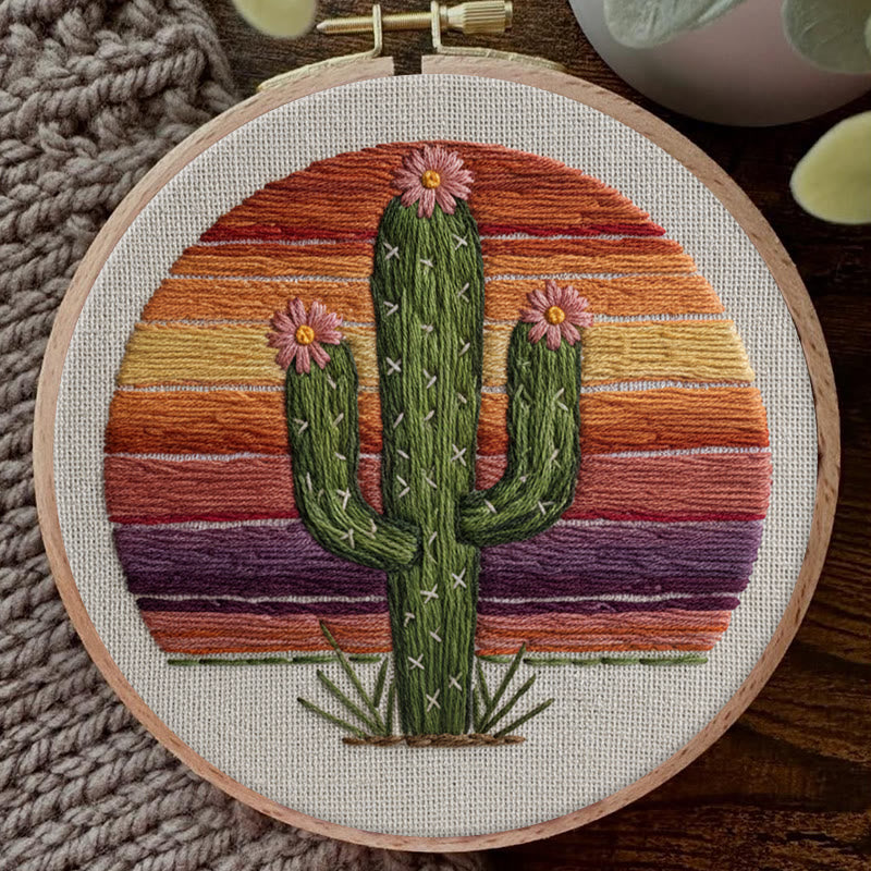 Rubbyoo Embroidery Kit - Charming Cactus | Unique Home Decor | Perfect Housewarming Gift - image 5