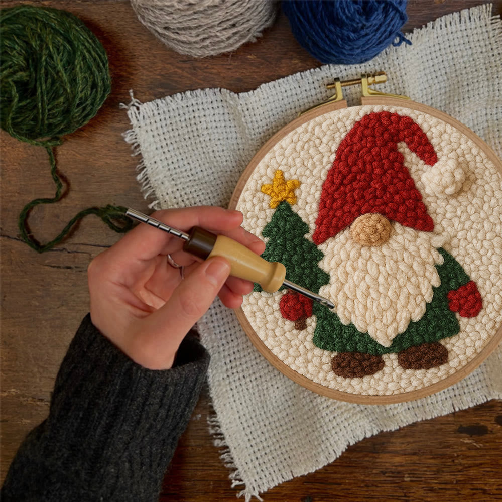 Christmas Gnome Punch Needle Kit - Diy Christmas Decoration | Cozy Handmade Wall | Art For Holiday - image 10