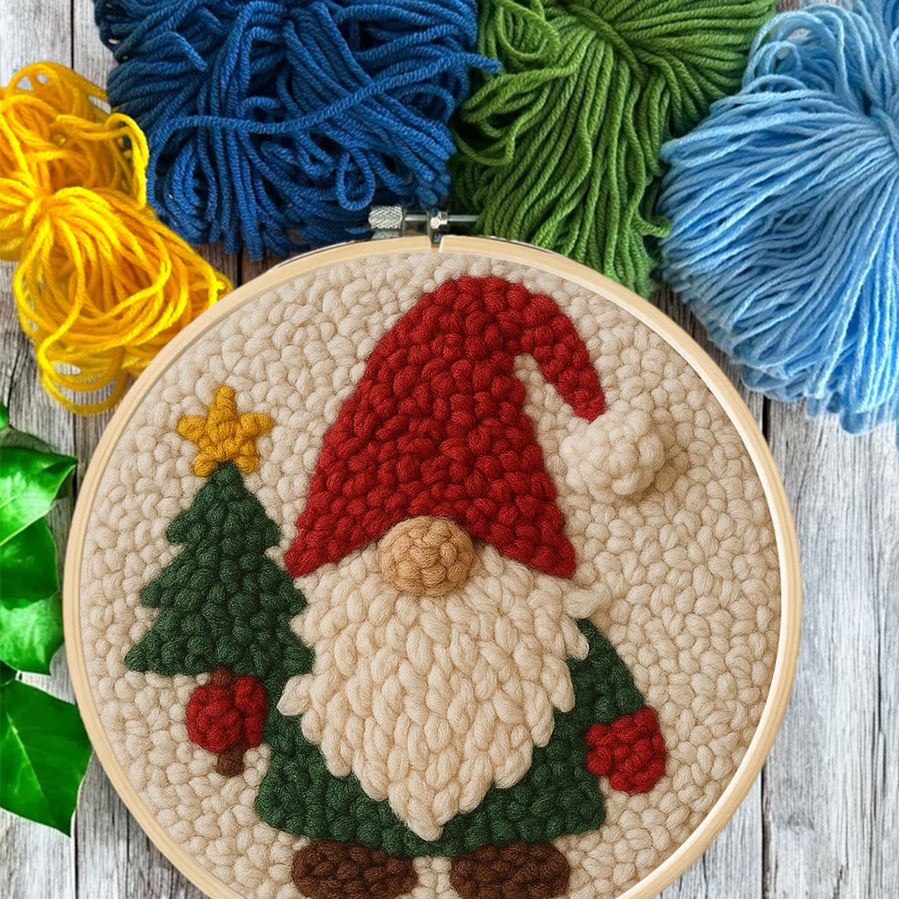 Christmas Gnome Punch Needle Kit - Diy Christmas Decoration | Cozy Handmade Wall | Art For Holiday - image 7