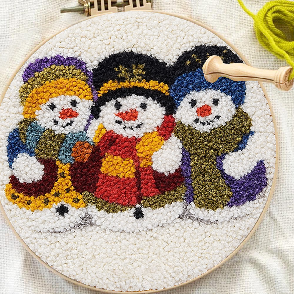 Snowman Trio Punch Needle Kit - Diy Christmas Craft | Charming Handmade Holiday Wall Decor - image 7