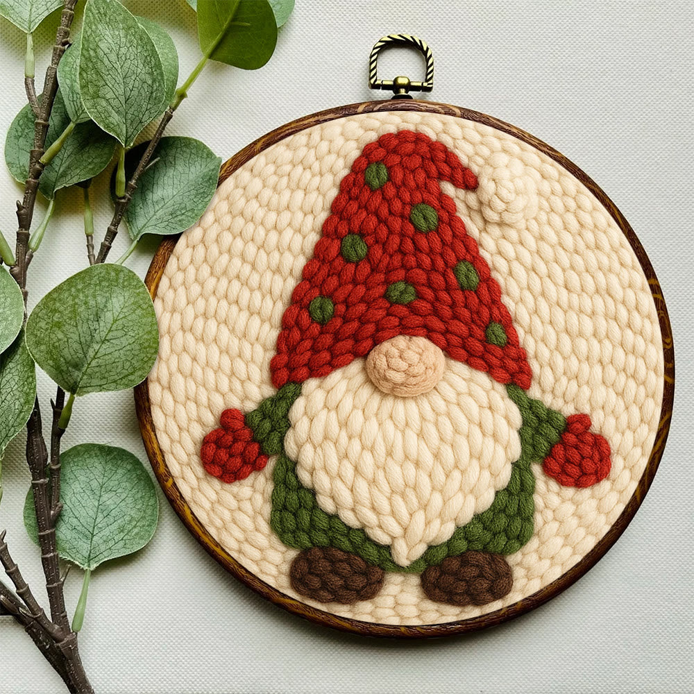 Christmas Gnome Punch Needle Kit - DIY Holiday Craft | Wall Art for Christmas Season - image 2
