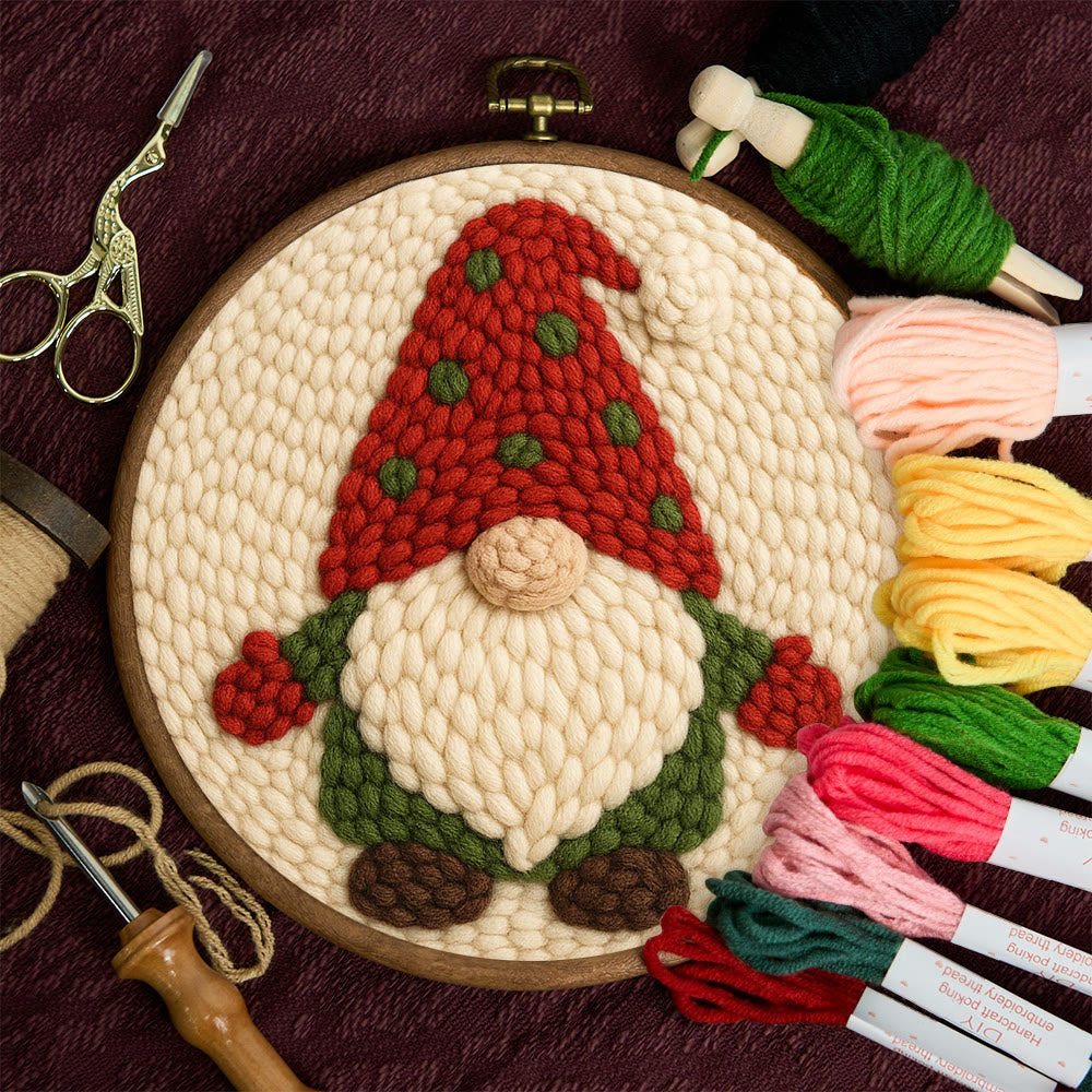 Christmas Gnome Punch Needle Kit - DIY Holiday Craft | Wall Art for Christmas Season - image 7