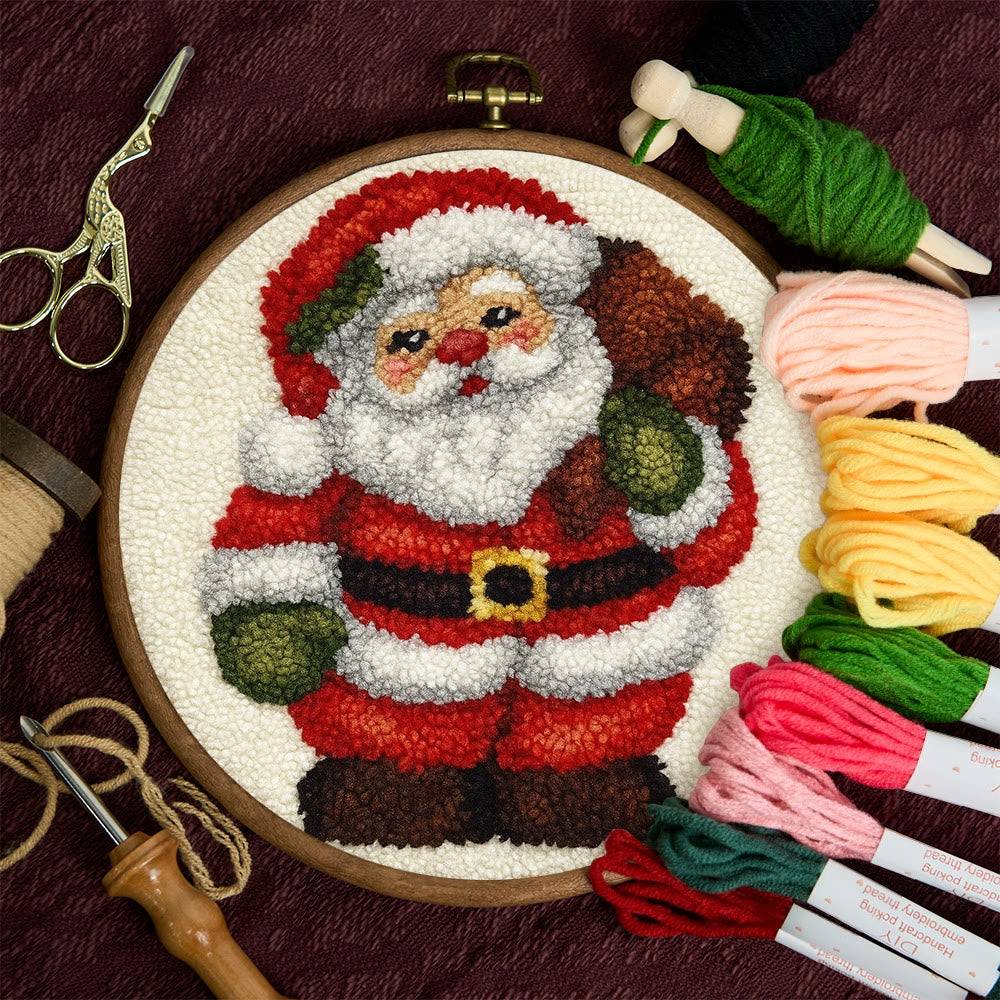 Santa Claus Punch Needle Kit - DIY Christmas Craft | Versatile Handmade Cup Mat - image 7