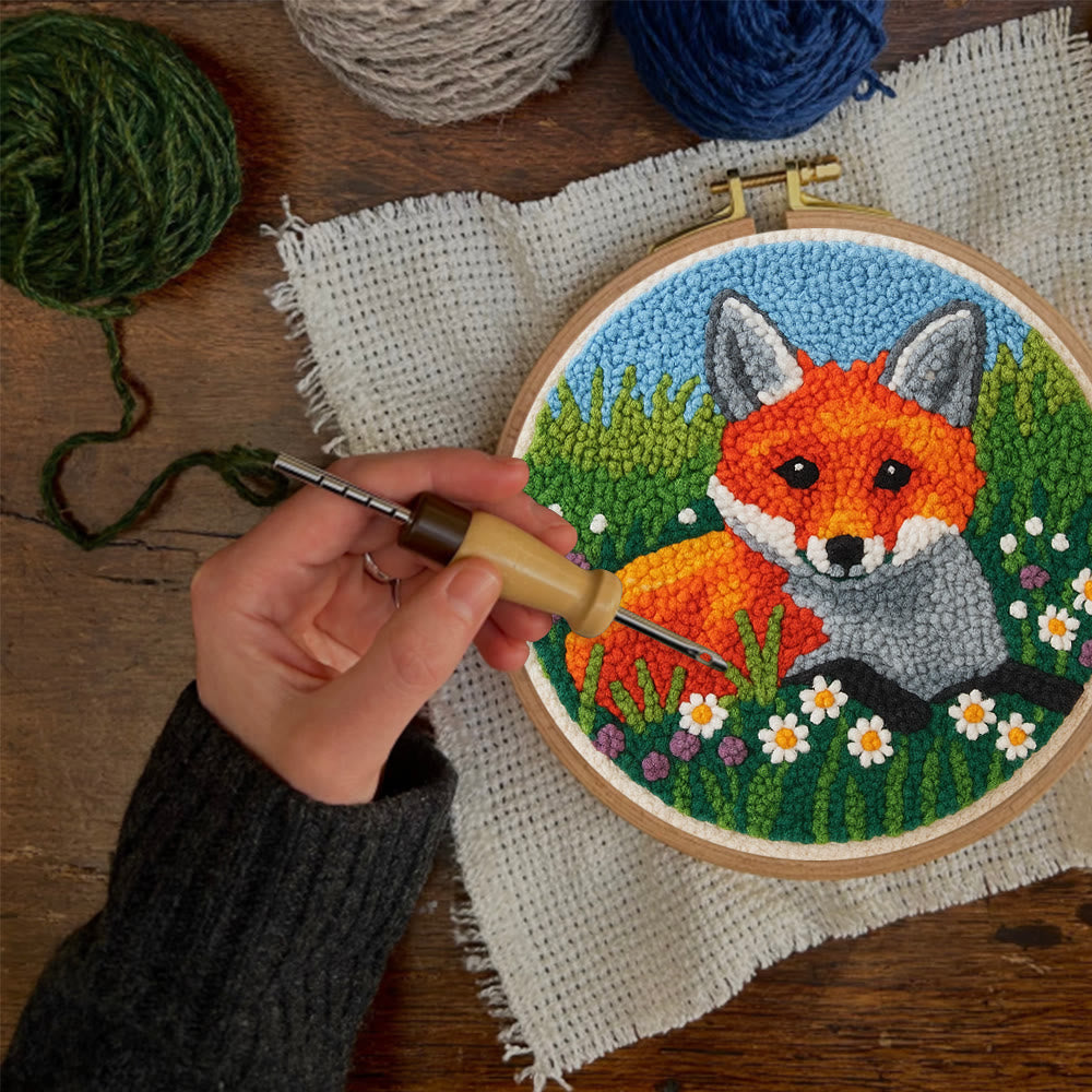 Fox In Meadow Punch Needle Kit - Nature Craft | Perfect For Craft Enthusiasts - image 10