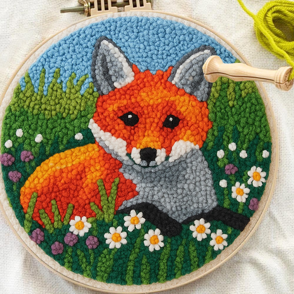 Fox In Meadow Punch Needle Kit - Nature Craft | Perfect For Craft Enthusiasts - image 7