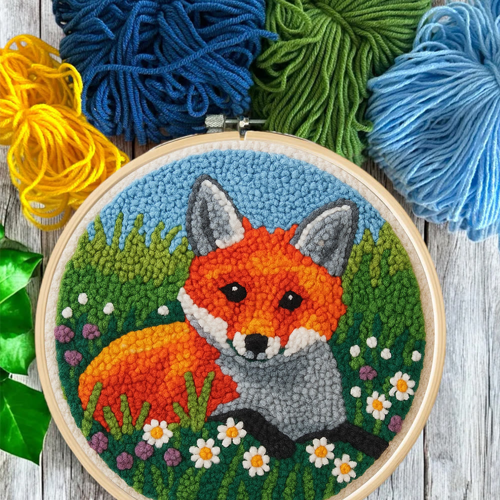Fox In Meadow Punch Needle Kit - Nature Craft | Perfect For Craft Enthusiasts - image 8