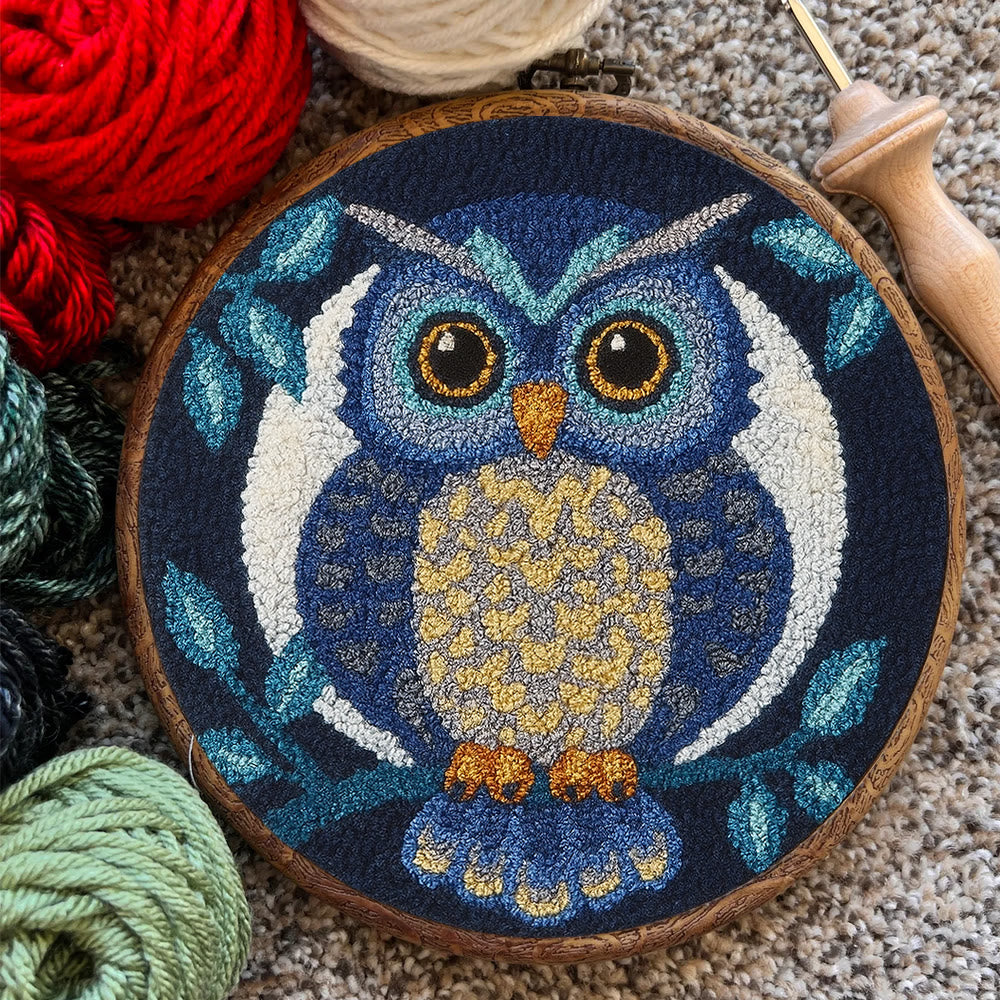 Blue Owl Punch Needle Kit - Handmade Craft | Detailed Outlines  - image 7