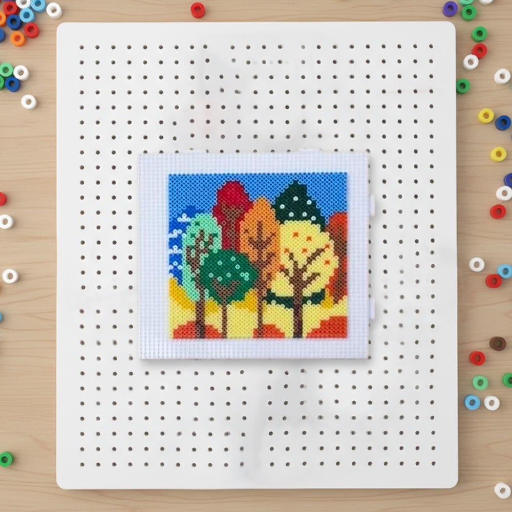 Rubbyoo Perler Beads Kit - Autumn Forest | Beautiful Landscape Art | Nice For Desk Decor - 2.6 mm - Perler Beads Kit + Tool Kit - image 0