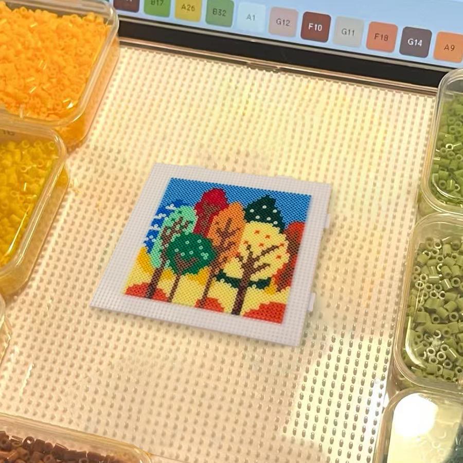 Rubbyoo Perler Beads Kit - Autumn Forest | Beautiful Landscape Art | Nice For Desk Decor - image 9