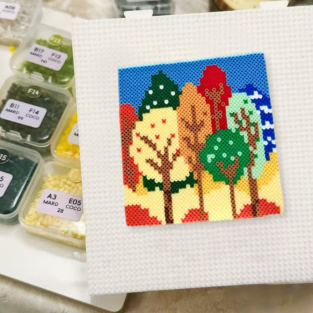 Rubbyoo Perler Beads Kit - Colourful Tree | Creative Bag Pendant | Perfect Handmade Gift - image 2