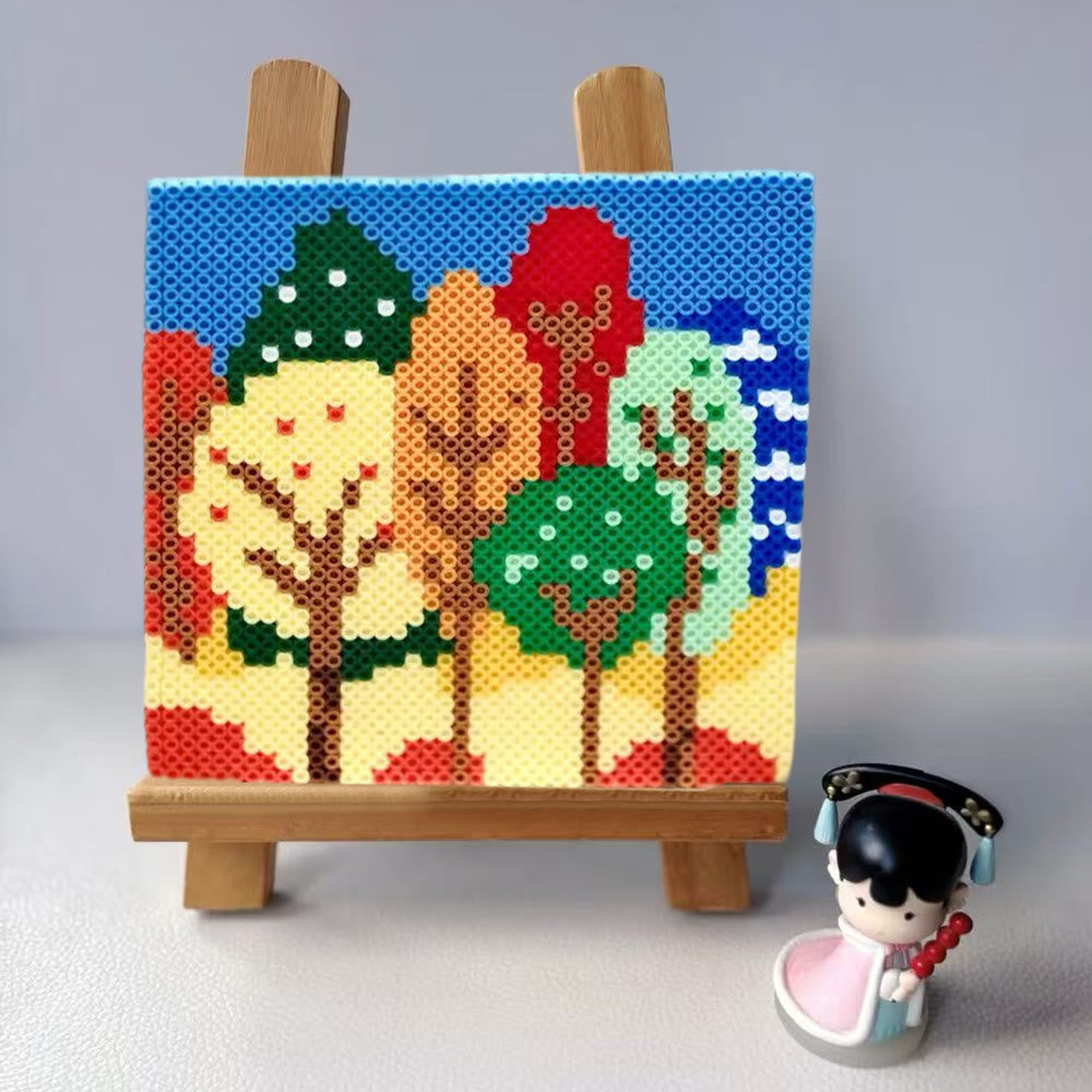 Rubbyoo Perler Beads Kit - Colourful Tree | Creative Bag Pendant | Perfect Handmade Gift - image 4