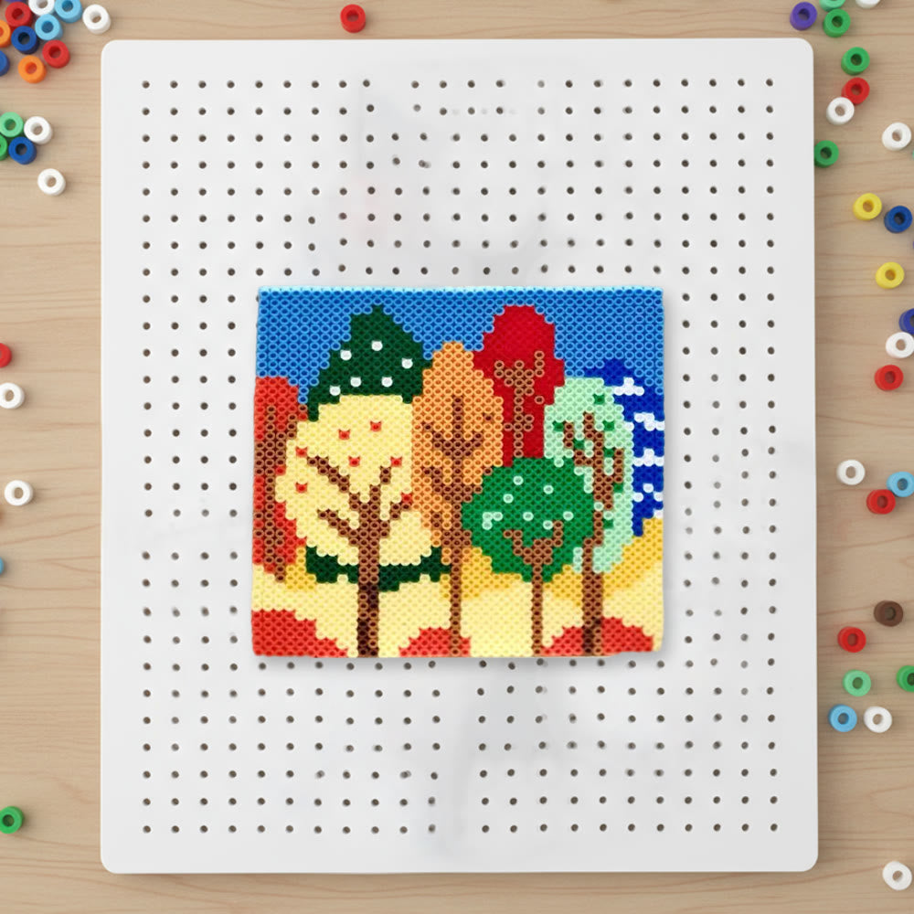 Rubbyoo Perler Beads Kit - Colourful Tree | Creative Bag Pendant | Perfect Handmade Gift - 2.6 mm - Perler Beads Kit + Tool Kit - image 0