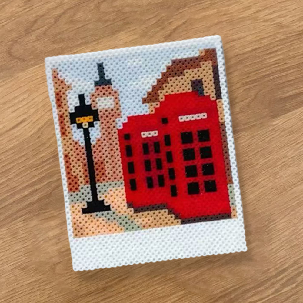 Rubbyoo Perler Beads Kit - Phone Booth | Personalized Handmade Decor | Unique Pixels Craft - image 1