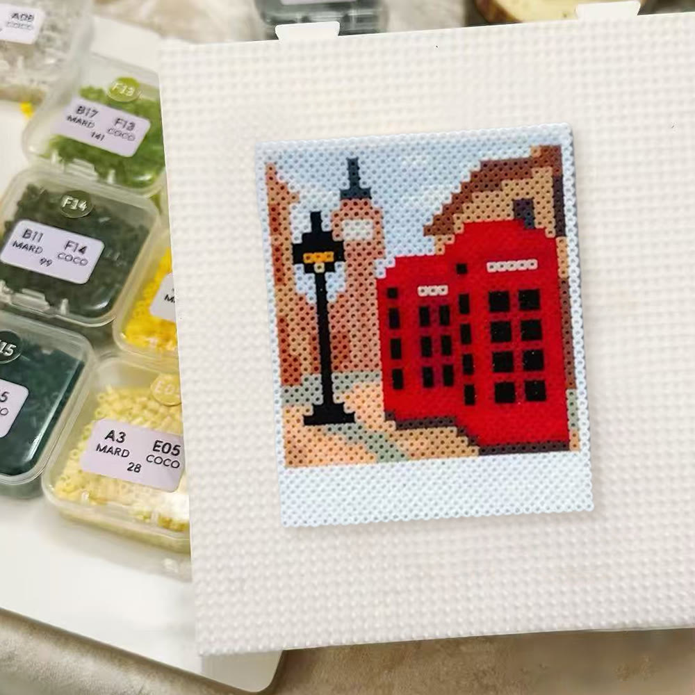 Rubbyoo Perler Beads Kit - Phone Booth | Personalized Handmade Decor | Unique Pixels Craft - image 3