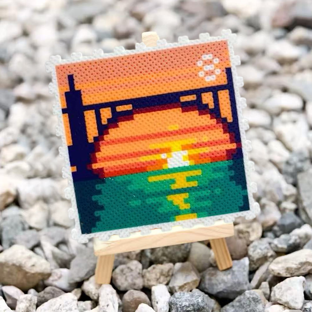 Rubbyoo Perler Beads Kit - Sunrise Bridge | Diy Pixels Landscape Gift | Creative Art For Kid - image 5