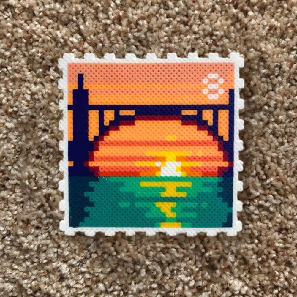 Rubbyoo Perler Beads Kit - Sunrise Bridge | Diy Pixels Landscape Gift | Creative Art For Kid - image 8