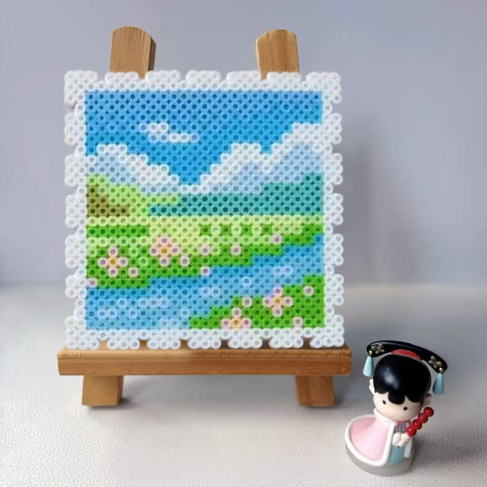 Rubbyoo Perler Beads Kit - Scenery In The Town | Floral And  Botanical Art | Unique Landscape Stamp - 2.6 mm - C - Perler Beads Kit + Tool Kit - image 3