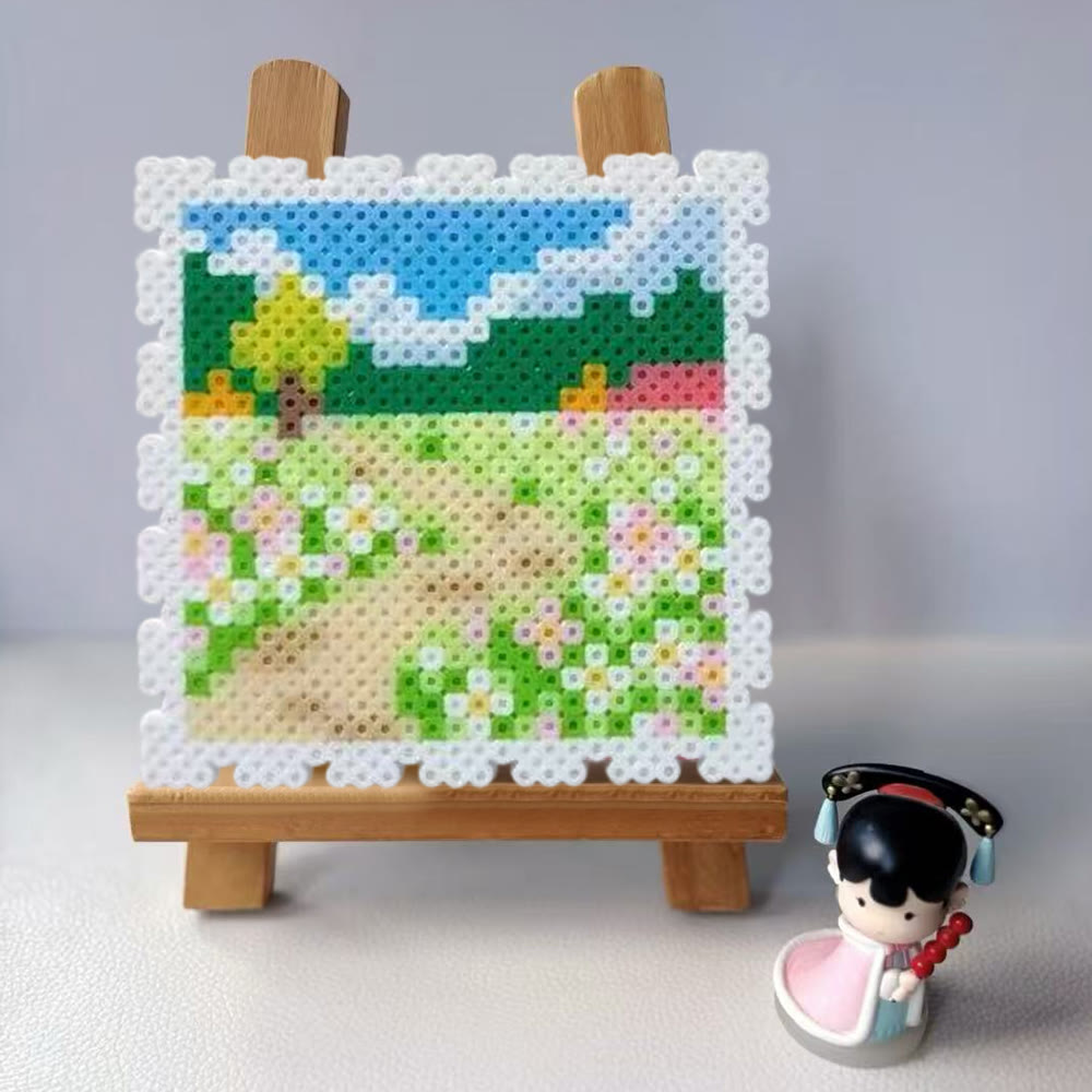 Rubbyoo Perler Beads Kit - Scenery In The Town | Floral And  Botanical Art | Unique Landscape Stamp - 2.6 mm - D - Perler Beads Kit + Tool Kit - image 4