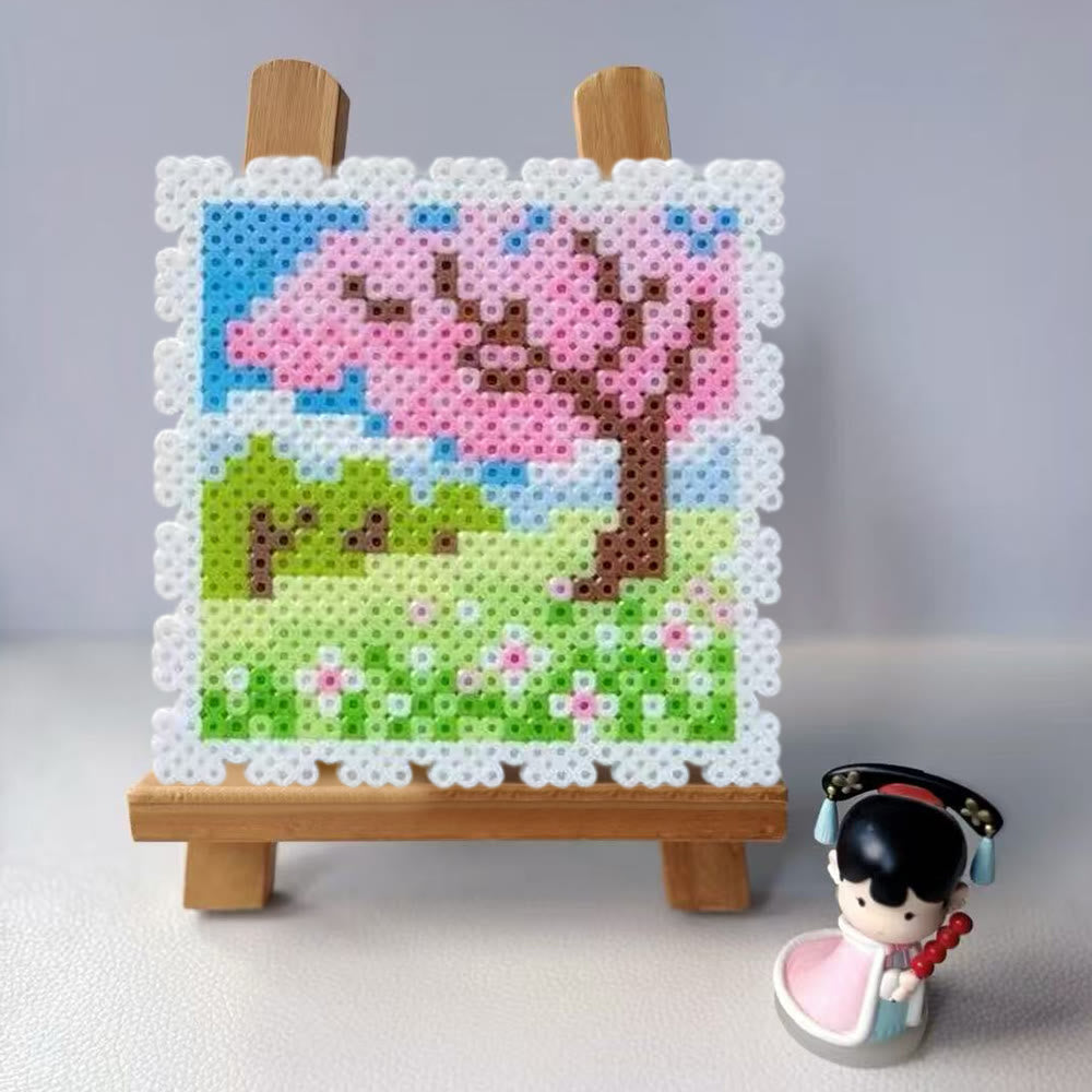 Rubbyoo Perler Beads Kit - Scenery In The Town | Floral And  Botanical Art | Unique Landscape Stamp - 2.6 mm - A - Perler Beads Kit + Tool Kit - image 1