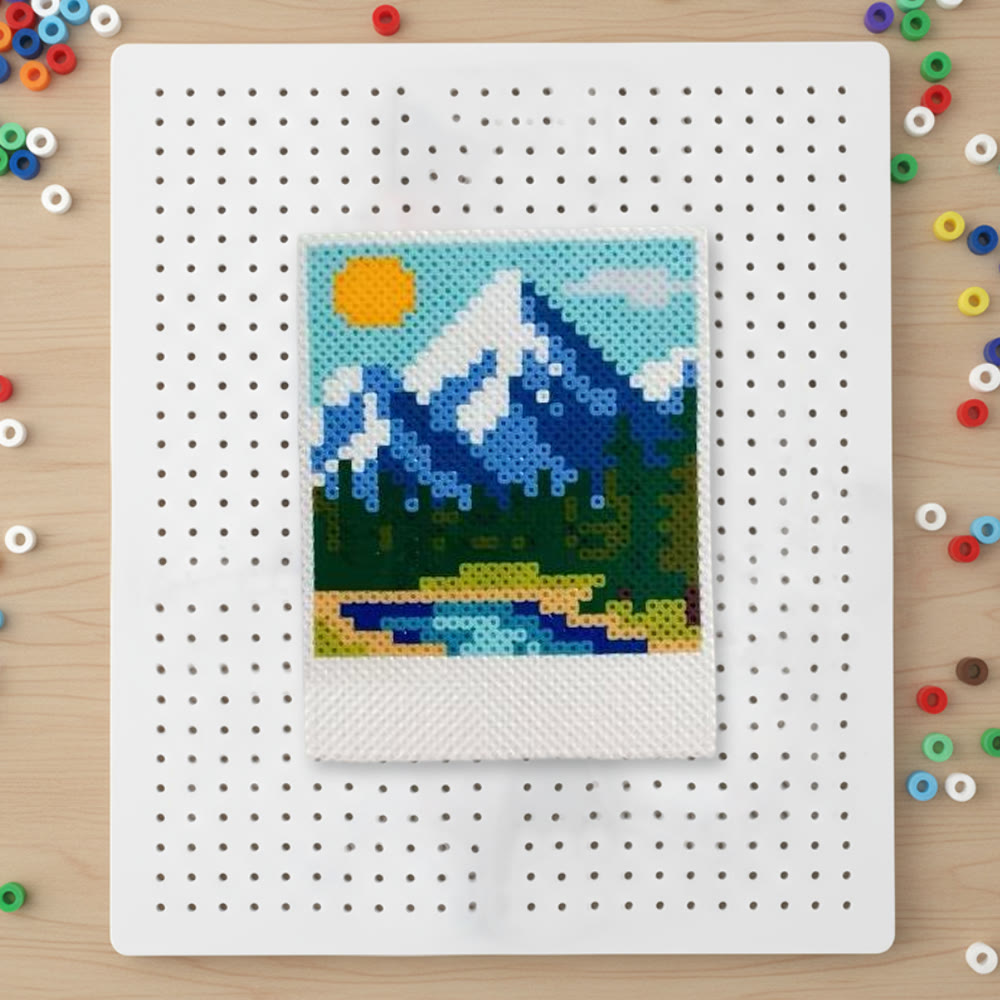 Rubbyoo Perler Beads Kit - Mountain View | Charming Landscape Craft | Perfect For Birthday Gift - 2.6 mm - Perler Beads Kit + Tool Kit - image 0