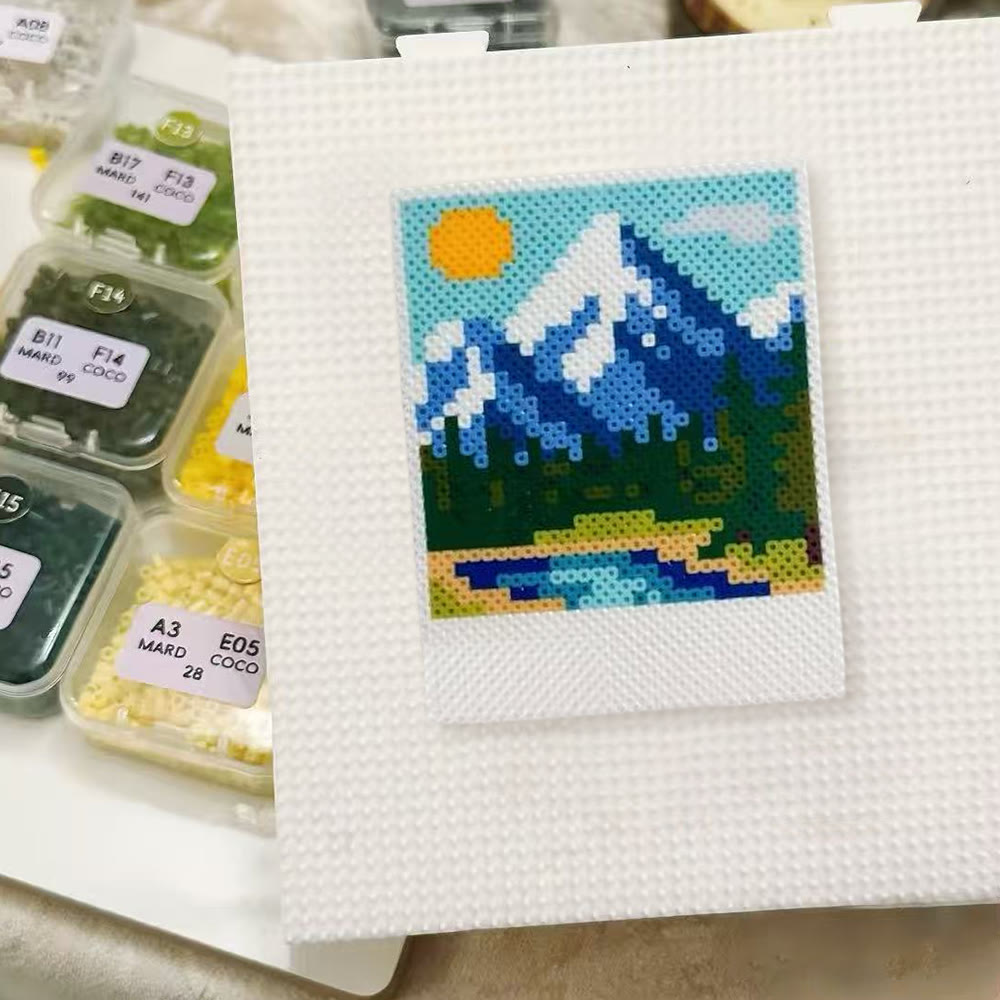 Rubbyoo Perler Beads Kit - Mountain View | Charming Landscape Craft | Perfect For Birthday Gift - image 1