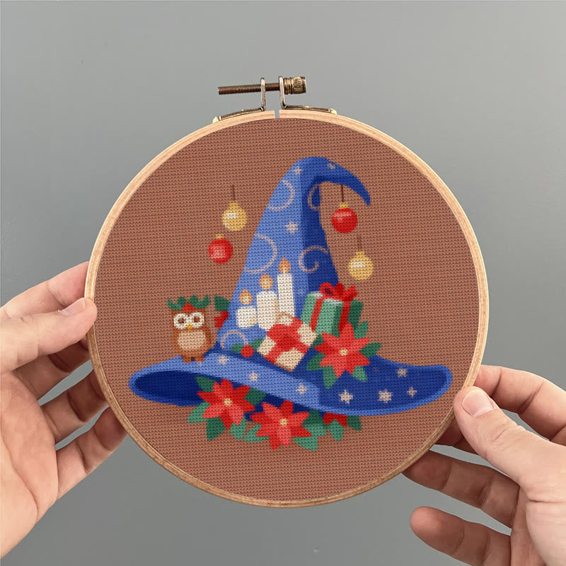 Cross Stitch Kit - Christmas Wizard Hat | Diy Stitch Christmas Craft | Nice For Christmas Decor - image 2