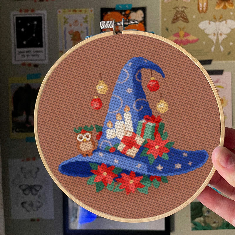 Cross Stitch Kit - Christmas Wizard Hat | Diy Stitch Christmas Craft | Nice For Christmas Decor - image 6