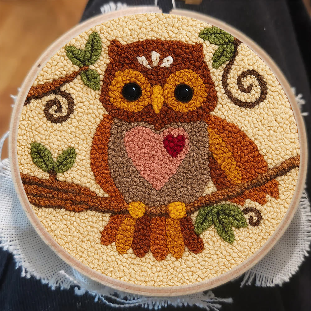 Heart Owl Punch Needle Kit - Diy Beginner | Whimsical Home Handmade - image 8