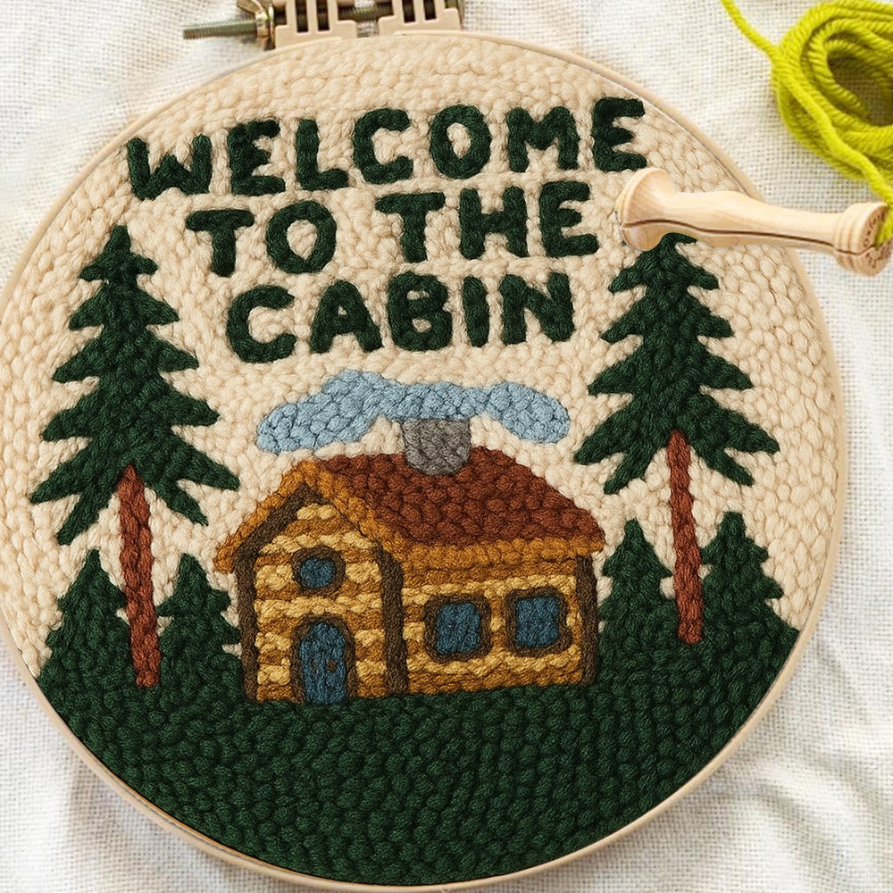 Cabin Welcome Punch Needle Kit - Handcrafted Art | Rustic-themed Home Accent - image 9