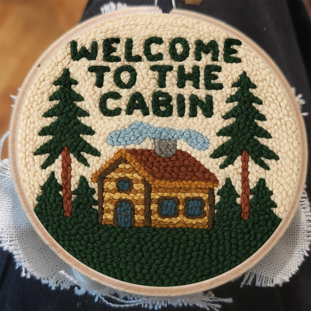 Cabin Welcome Punch Needle Kit - Handcrafted Art | Rustic-themed Home Accent - image 7