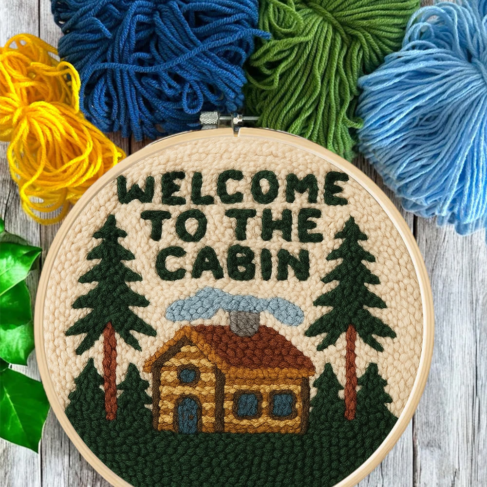 Cabin Welcome Punch Needle Kit - Handcrafted Art | Rustic-themed Home Accent - image 8