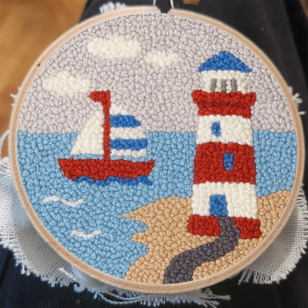 Seaside Lighthouse Punch Needle Kit - Handcrafted Art | Vibrant Handcraft Treasure - image 7